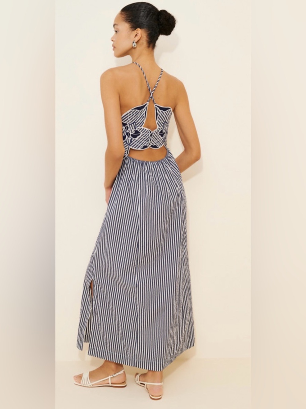 Anthropologie Celandine Hibiscus cutwork cotton midi dress Sz XL vacay coastal - Picture 2 of 11